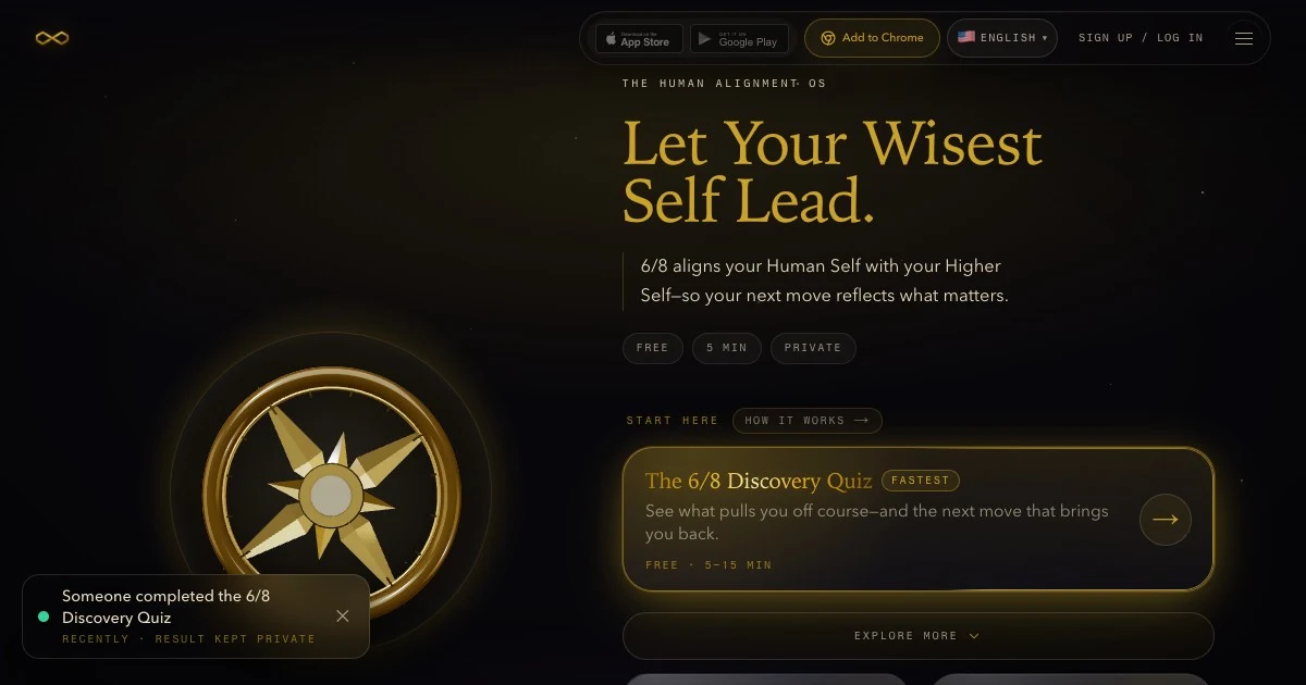 Six Eight: the human alignment OS. Let your wisest self lead.